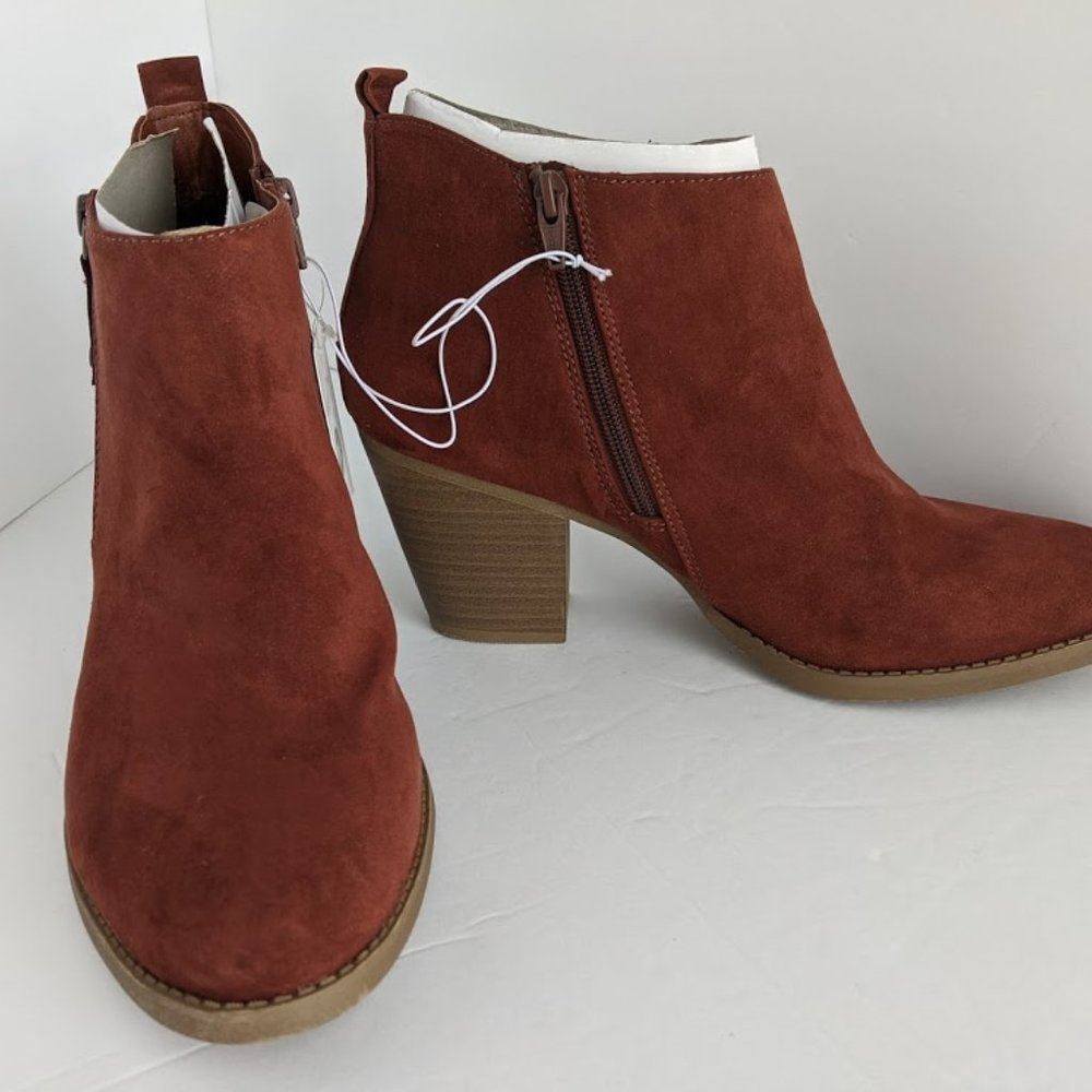 Women's Jameson Double Zip Western Bootie, Red 11 - Picture 3 of 7